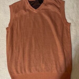 Salmon‎ Sweater Vest XL Knitwear Business Casual V-Neck Sleeveless Mens Salmon